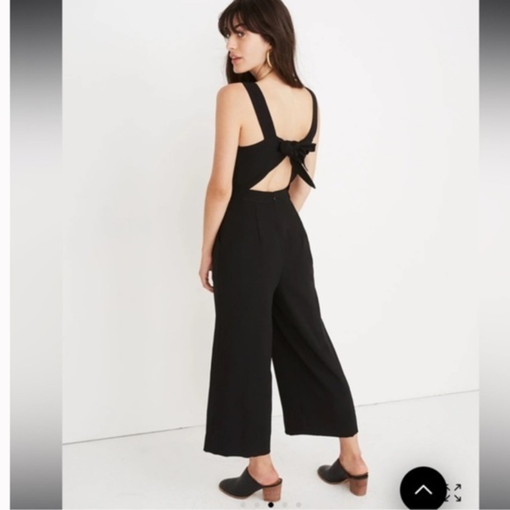 Madewell Black Apron Bow Back Jumpsuit